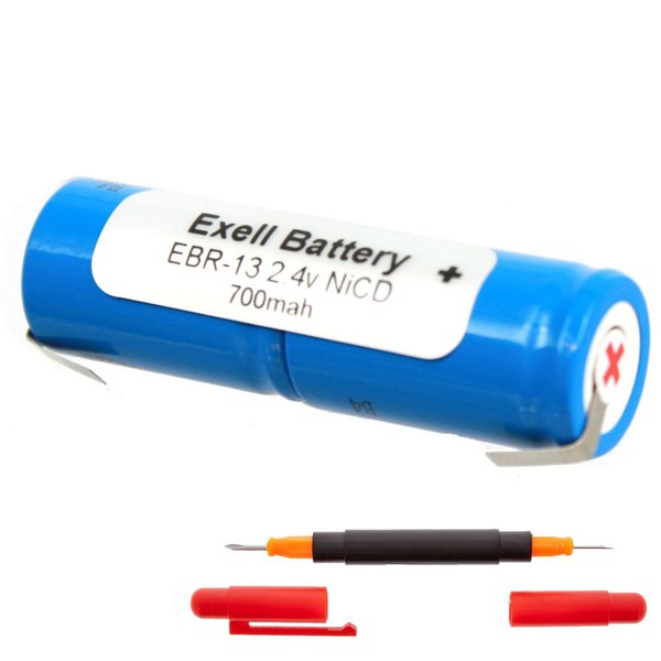 Exell Battery Razor Battery For Remington Razors DF30, DF40, XLR 9600 EBR-13